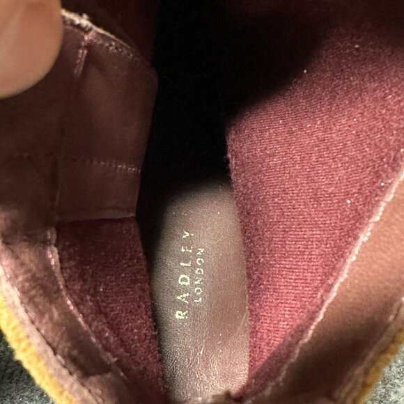 Radley London Ankle Boots Womens Size 8 Camel Brown Leather Side Zip Booties - Picture 7 of 10